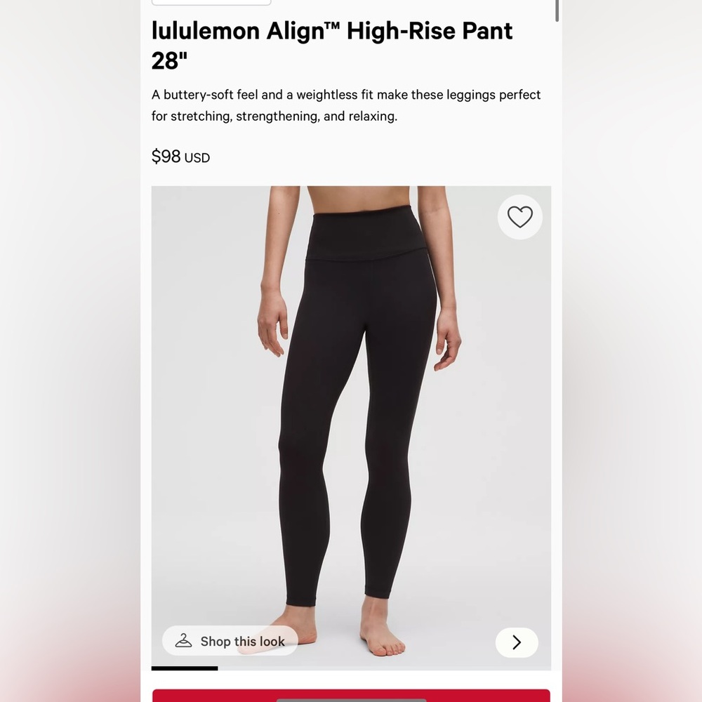 Size 6- lululemon Align™ High-Rise Pant 28"